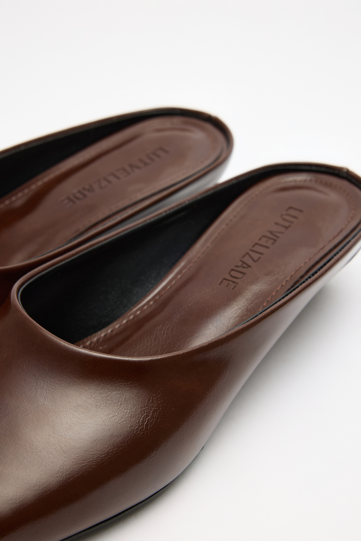 Deri Görünümlu Dolgu Topuk Acı Kahve Kadın Topuklu