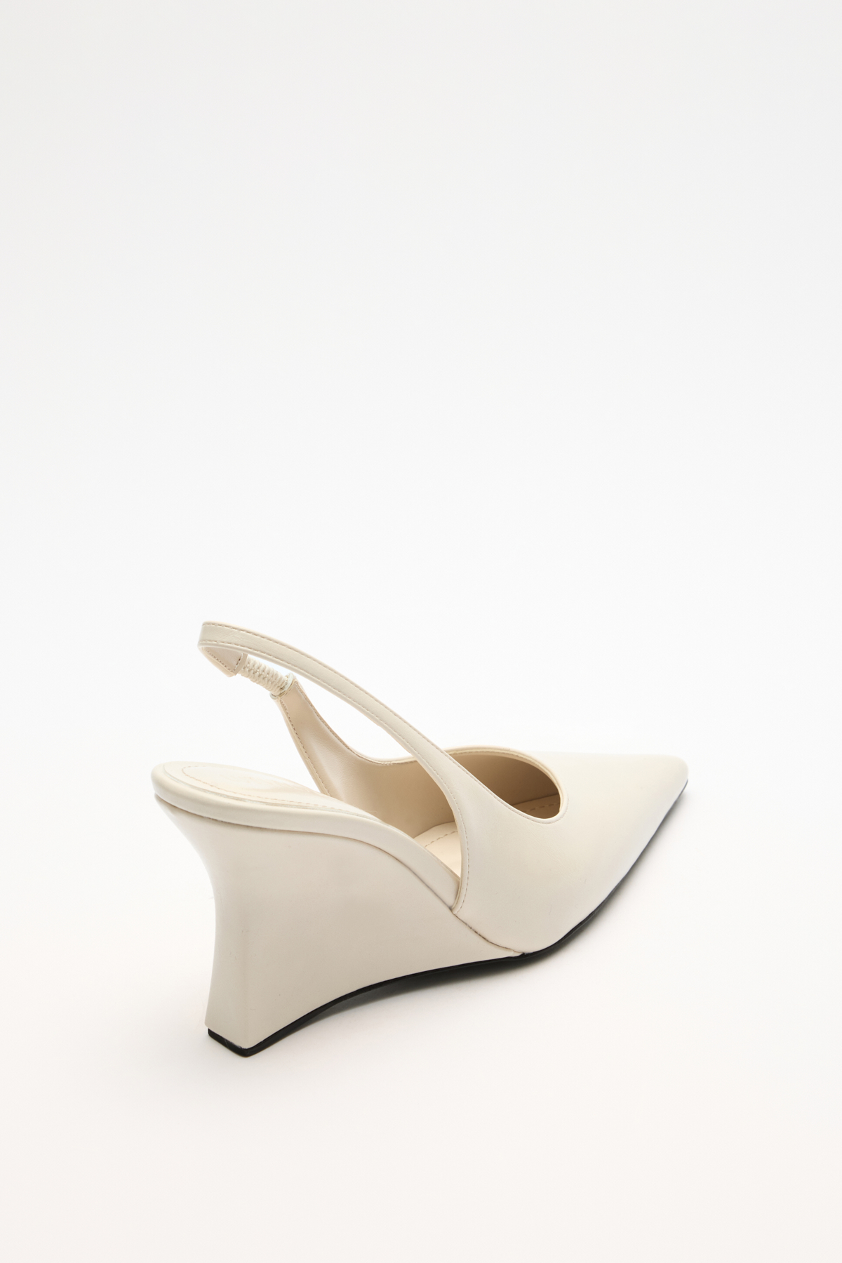 Deri Görünümlü Sivri Burun Dolgu Topuk Kemik Kadın Topuklu