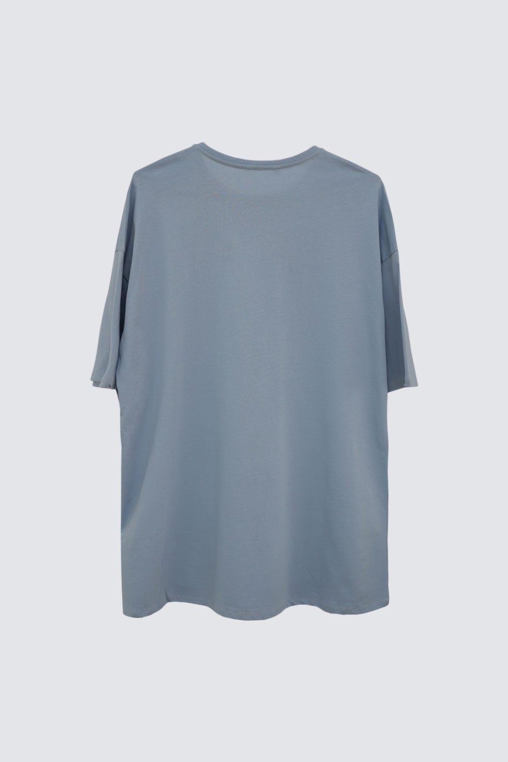 OVERSIZE Açık Mavi Kadın Basic Tişört