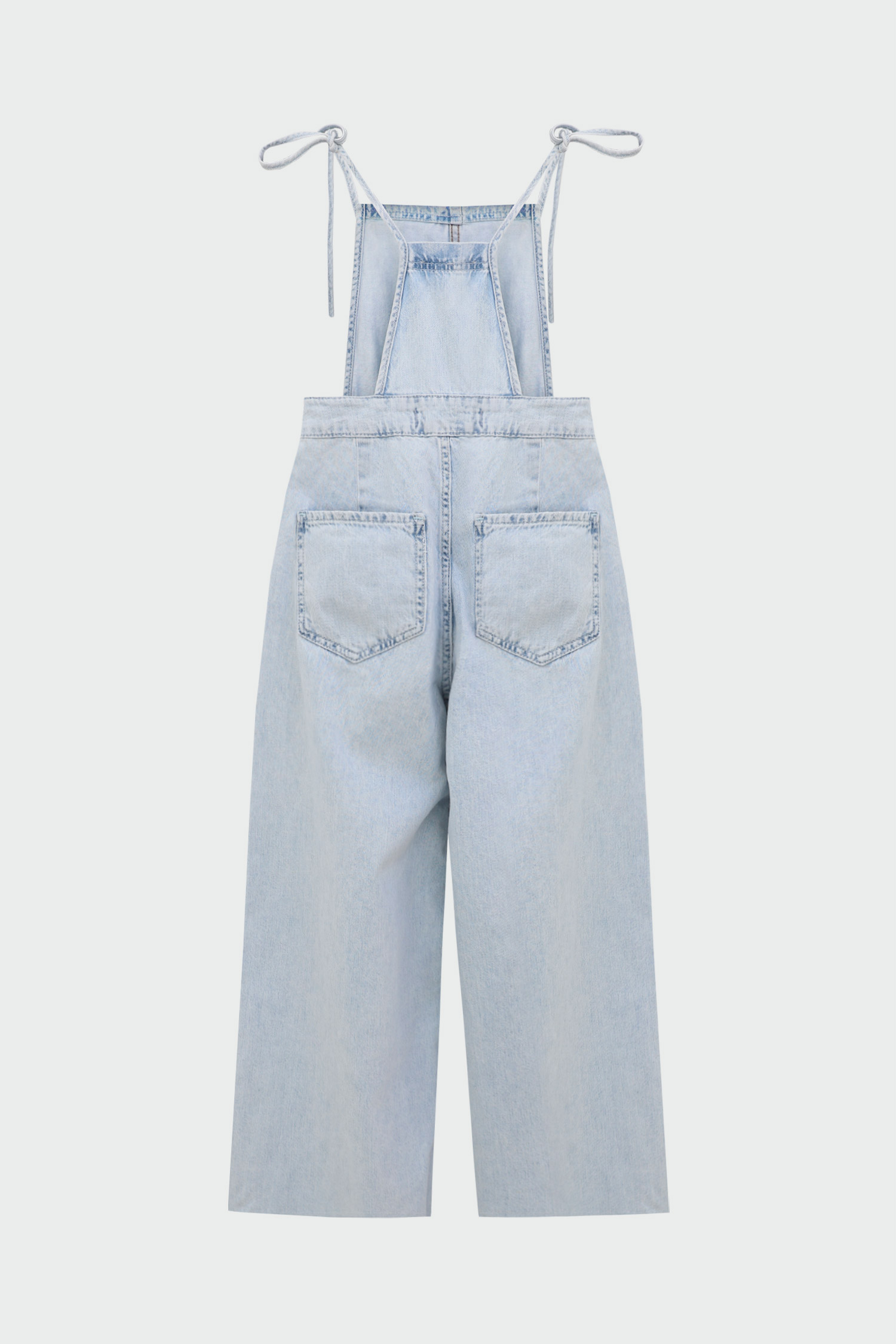 Denim Geniş Paça Salopet Açık Mavi Kadın Tulum