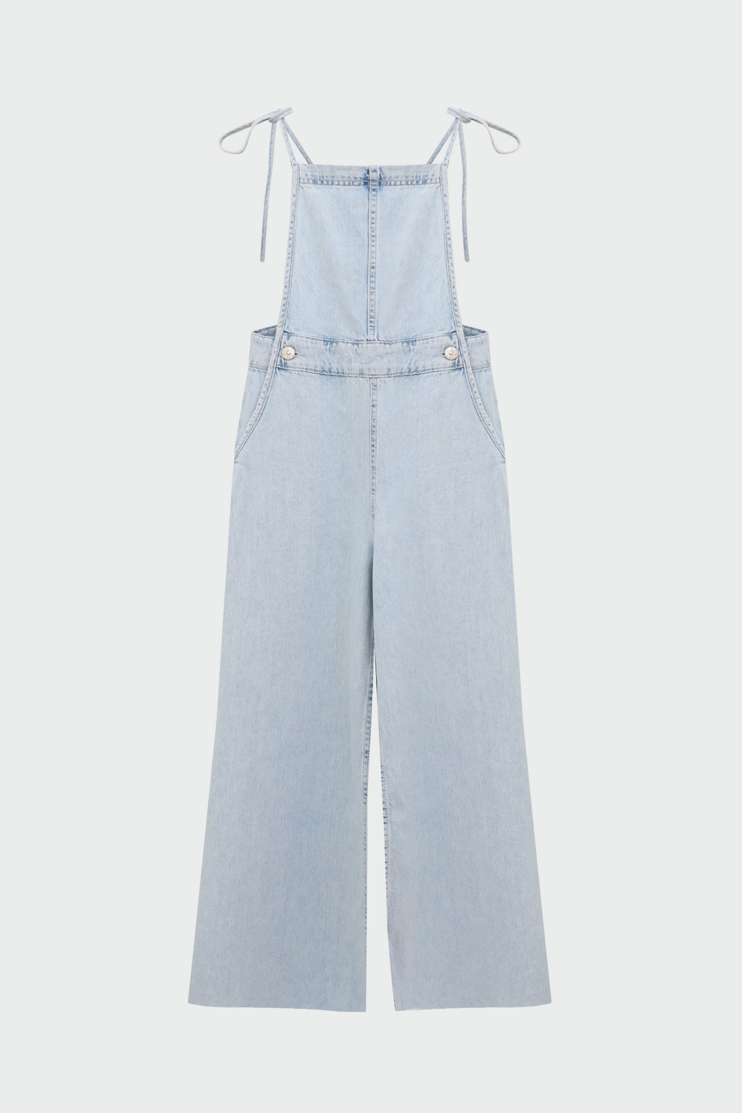 Denim Geniş Paça Salopet Açık Mavi Kadın Tulum