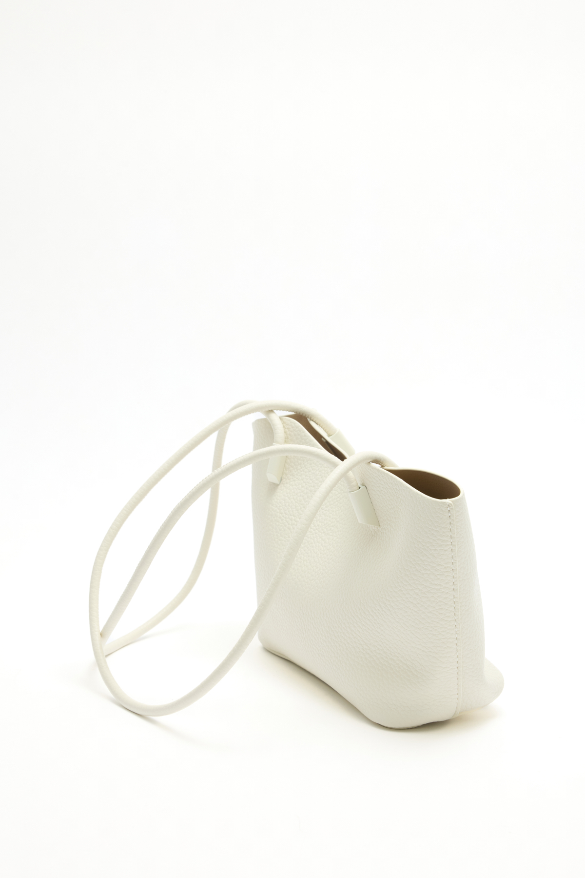 Uzun Askılı Deri Görünümlü Kırık Beyaz Kadın Çanta