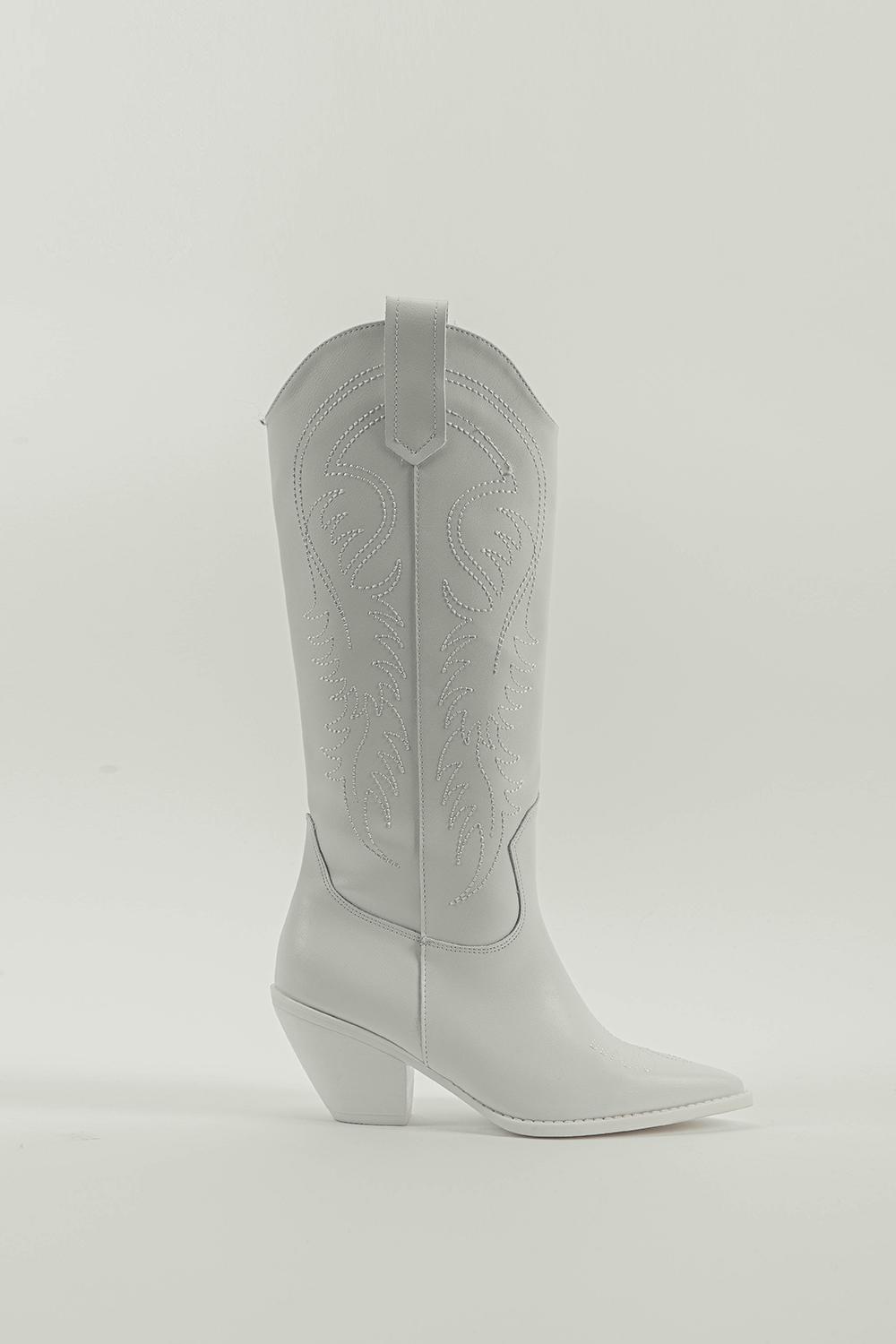 Wesley Beyaz Kadın Çizme