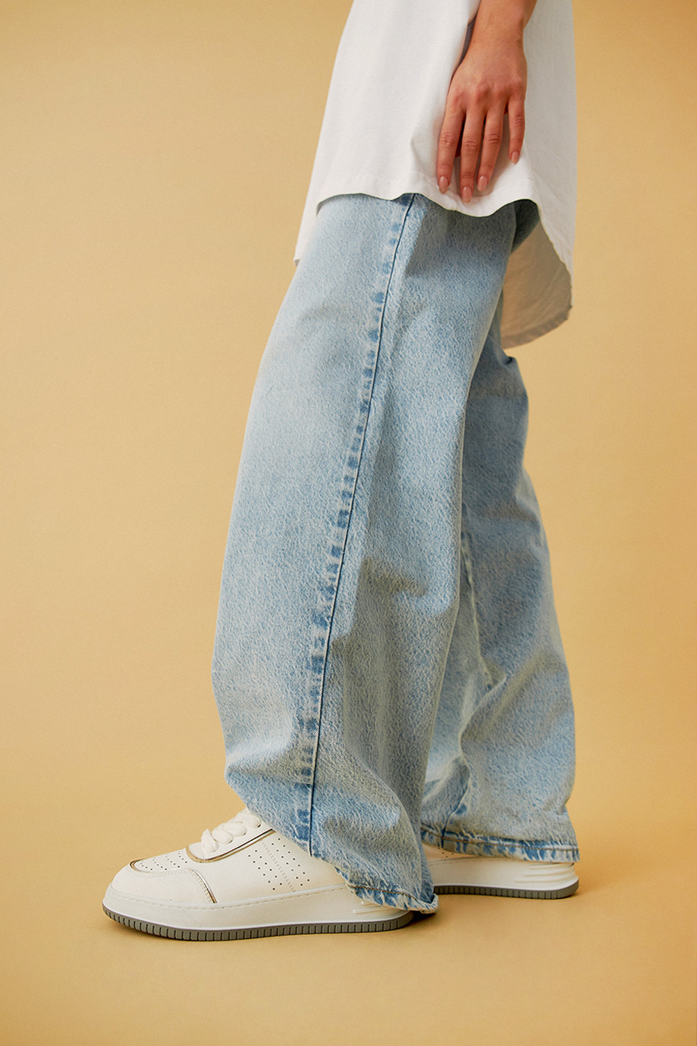 Wideleg Loose Fit Açık Mavi Kadın Jean
