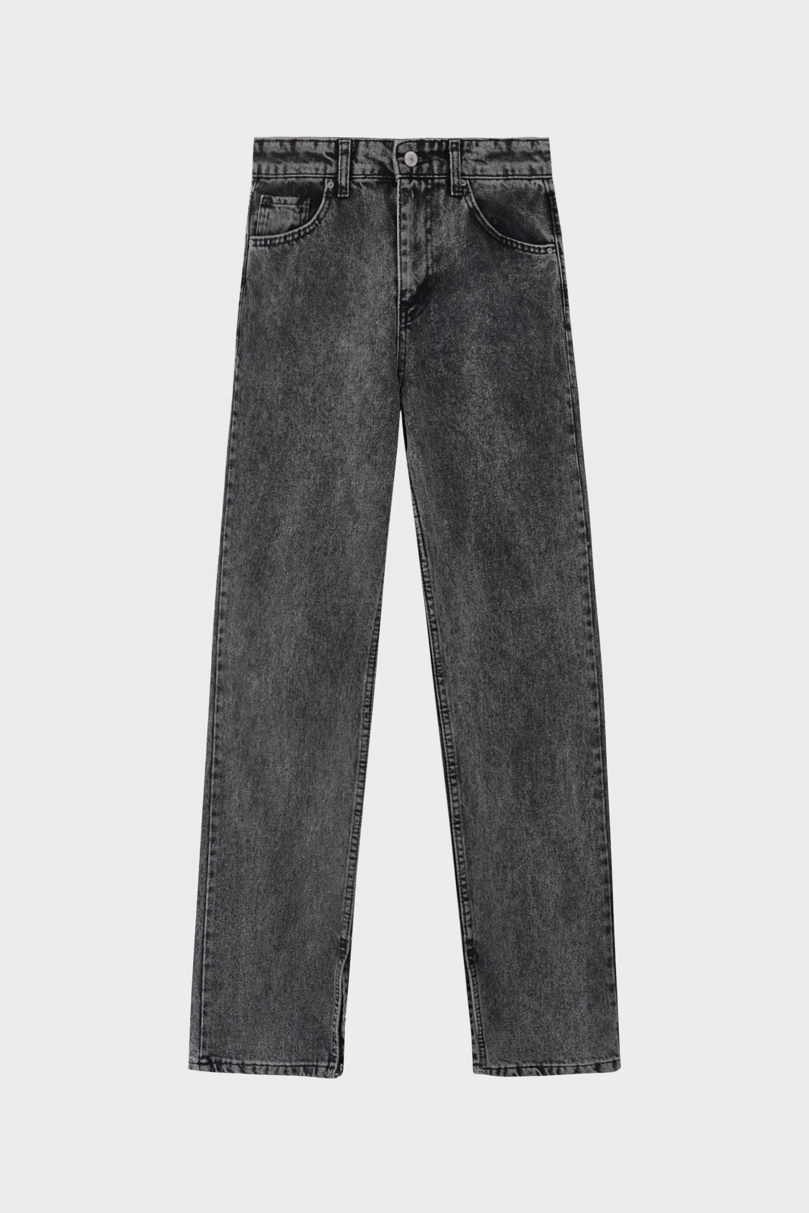 Yıkamalı Kesik Paça Straight Füme Kadın Jean