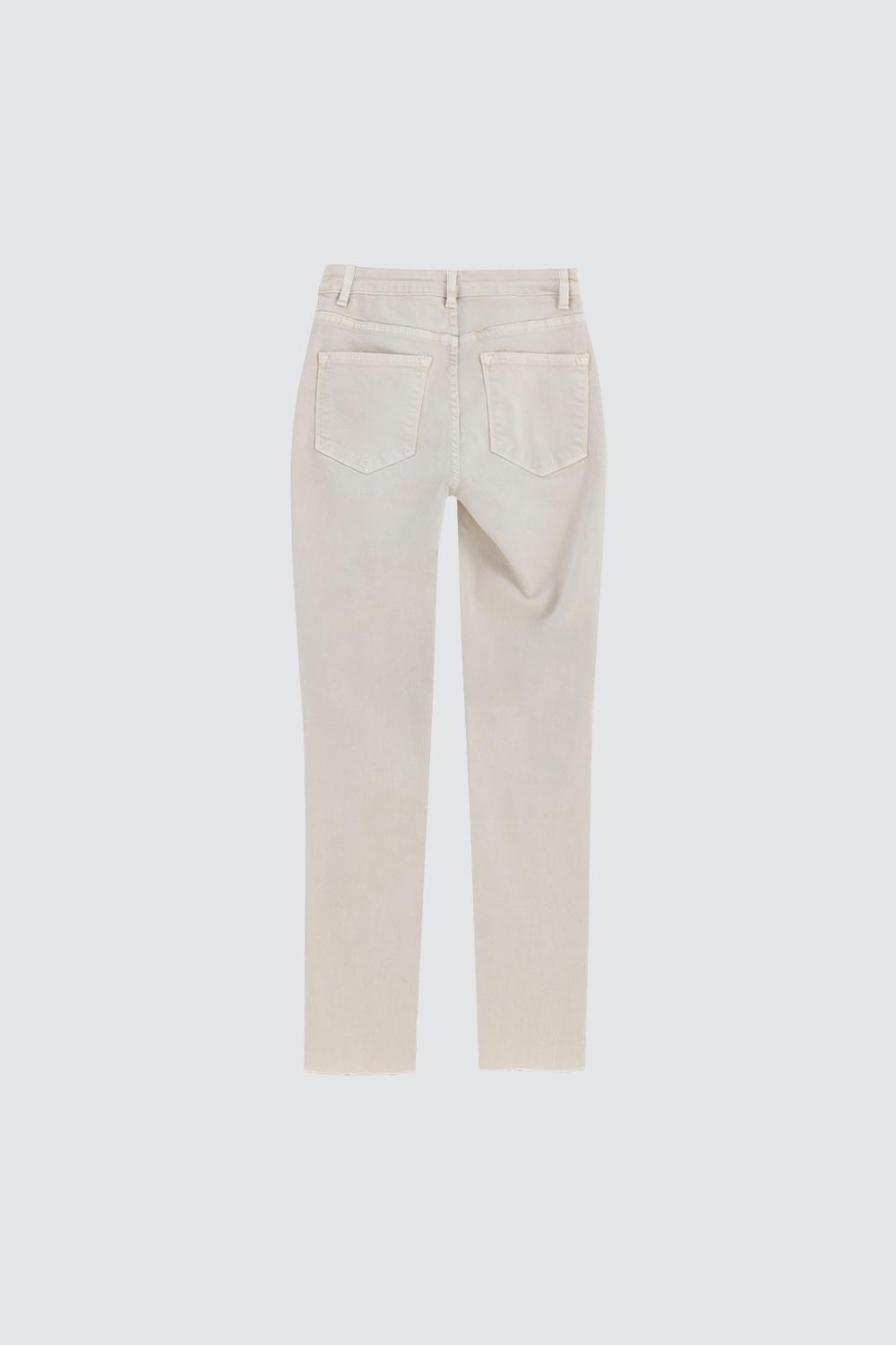 Yüksek Bel Skinny Kesik Paça Bej Kadın Pantolon