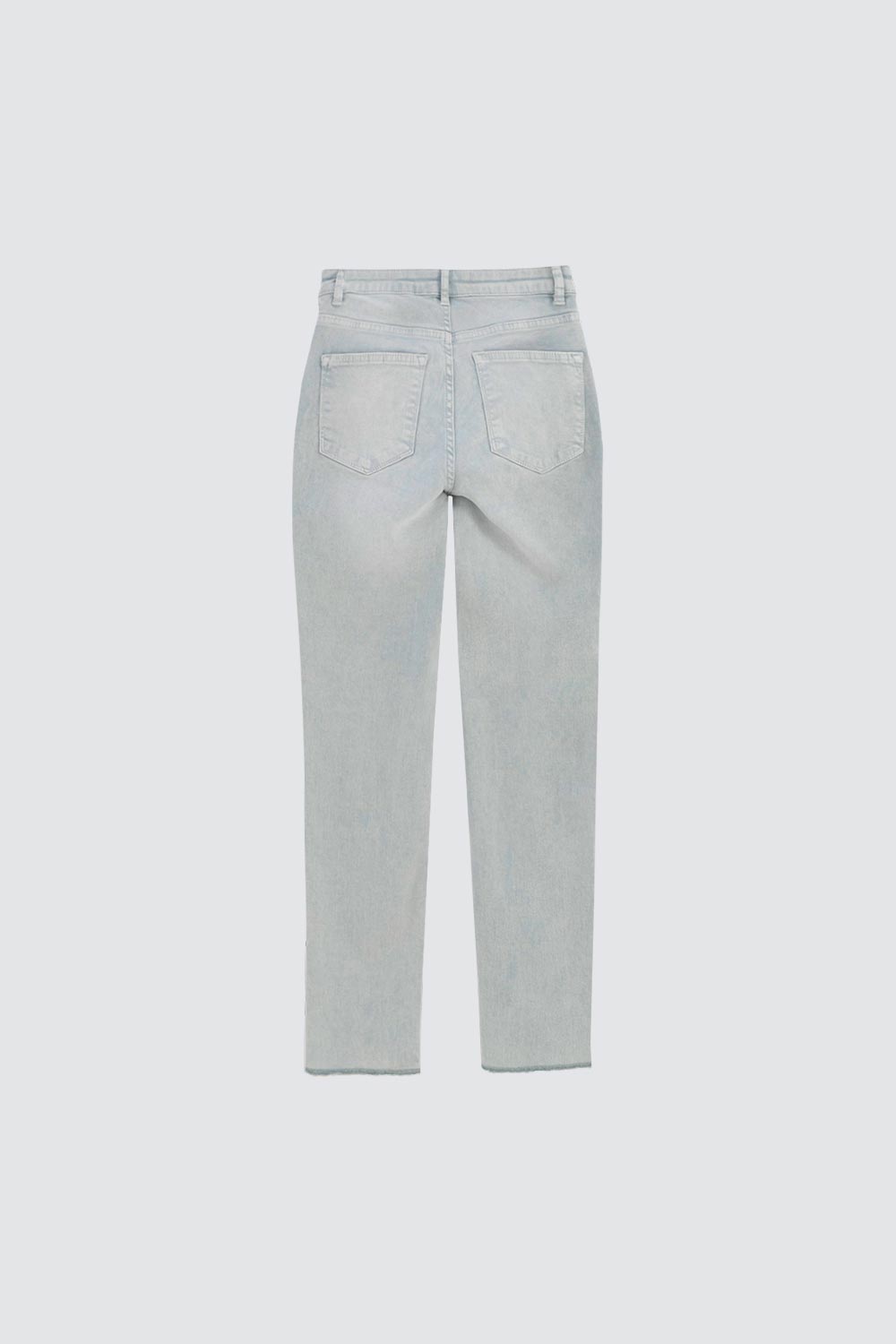 Yüksek Bel Skinny Kesik Paça Buz Mavi Kadın Pantolon